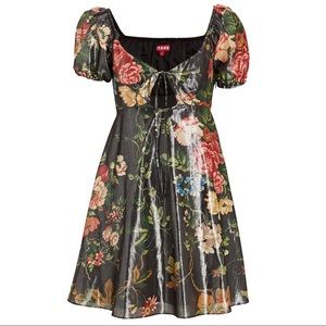 NWT | STAUD Floral Tapestry Metallic Mini Dress